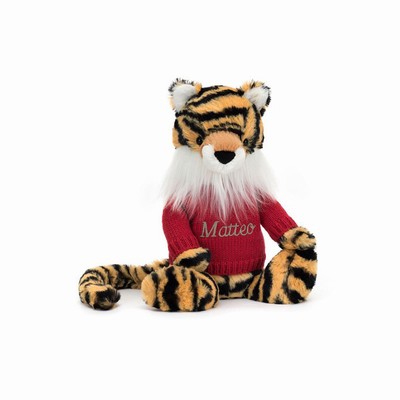 Jellycat Bashful Tijger with Red Jumper | VQ7895320